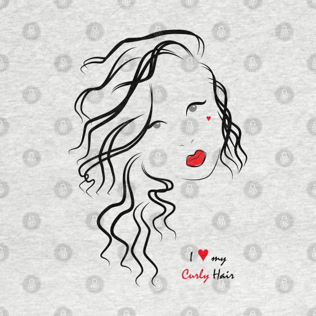 I love my curls -  wavy girl by SaraFuentesArt